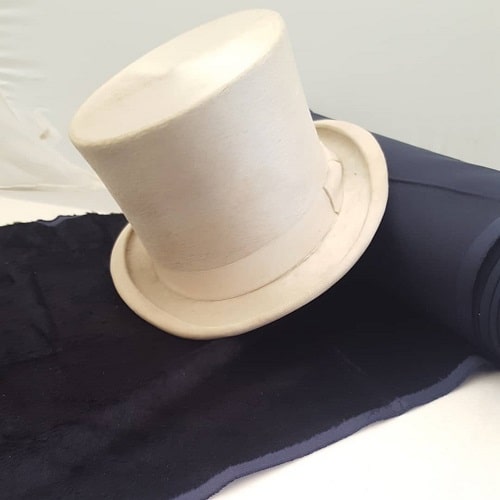 White Silk Plush Top Hat