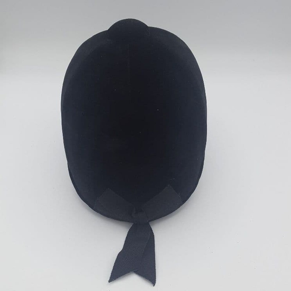 Black 55cm Patey Cap Velvet covered Hand Made - Black Hunt Cap Show Cap