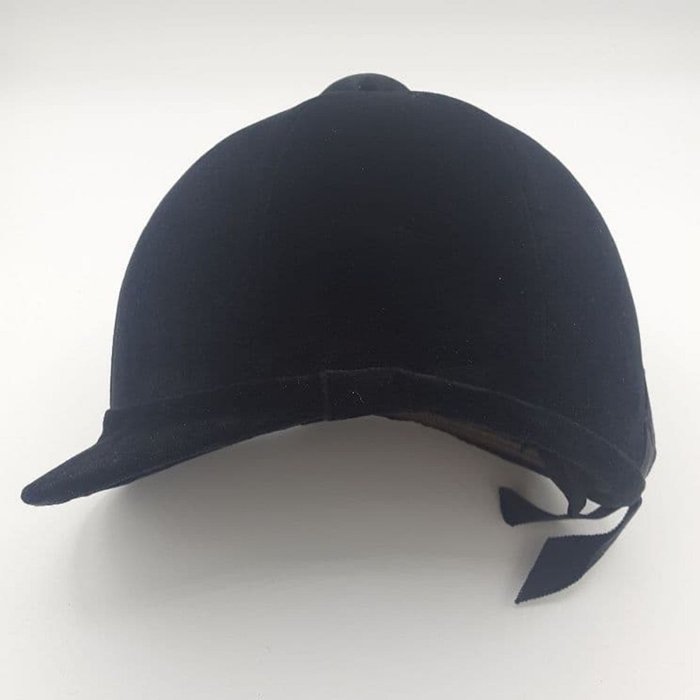 Black 55cm Patey Cap Velvet covered Hand Made - Black Hunt Cap Show Cap