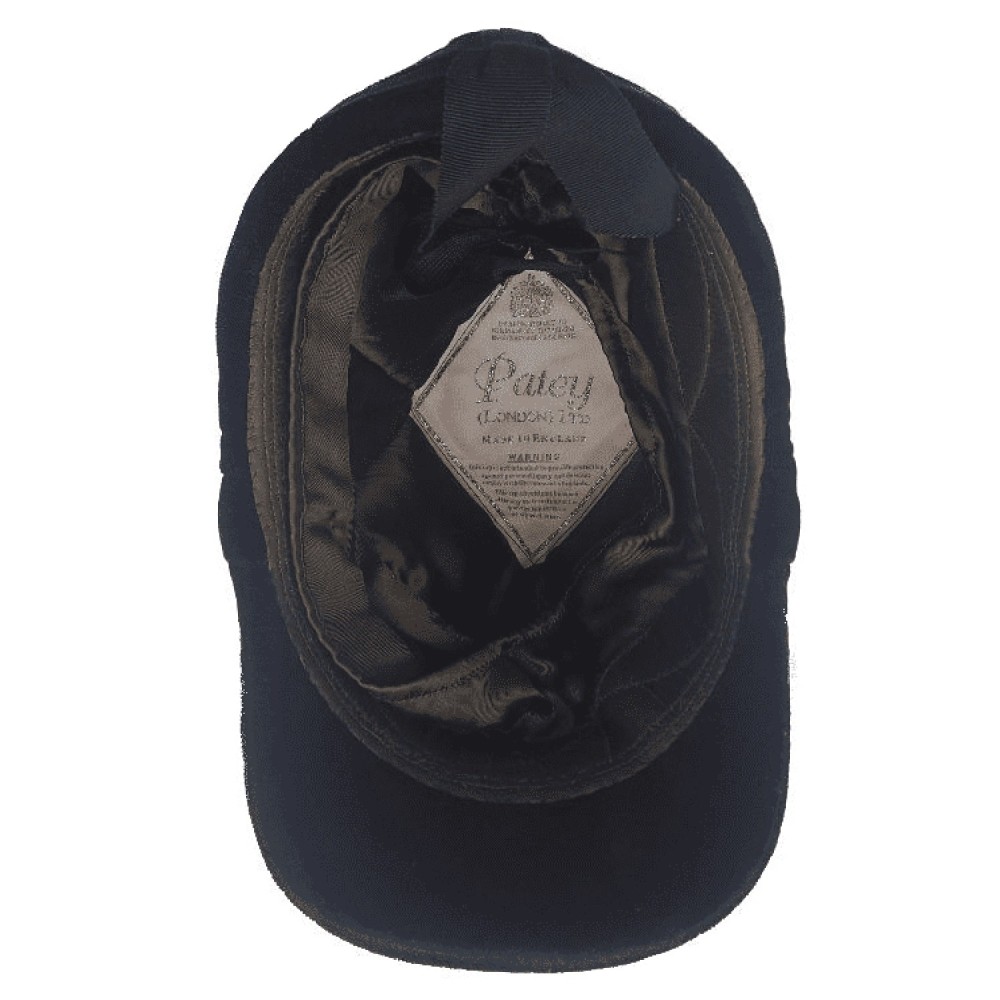 Black 55cm Patey Cap Velvet covered Hand Made - Black Hunt Cap Show Cap