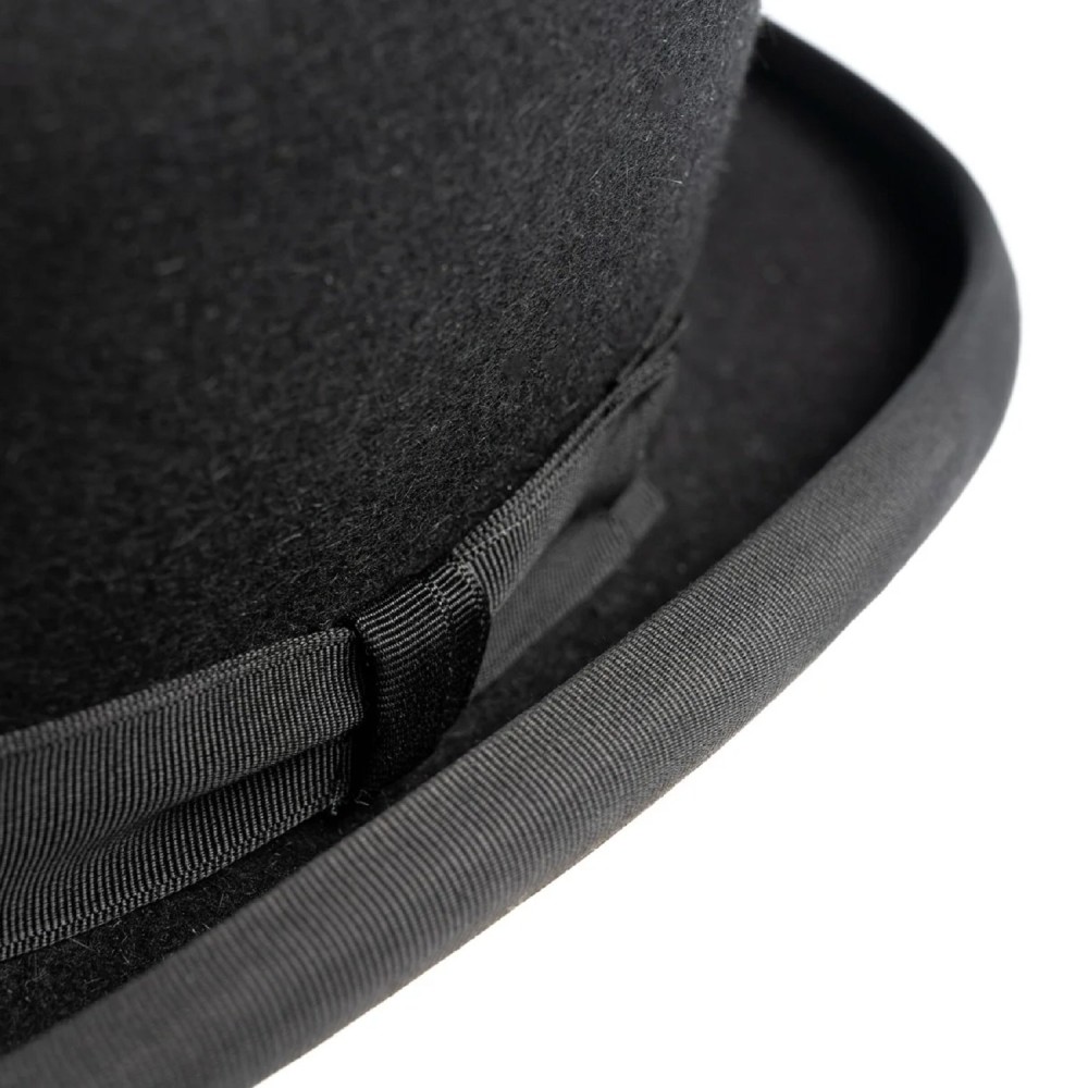 Black Fur Felt Bowler Hat - Christys with Hunting Pad - Christys Devon