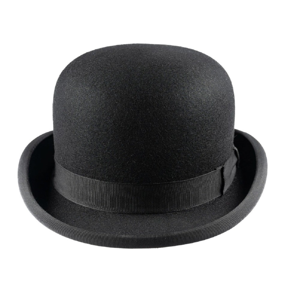 Black Fur Felt Bowler Hat - Christys with Hunting Pad - Christys Devon