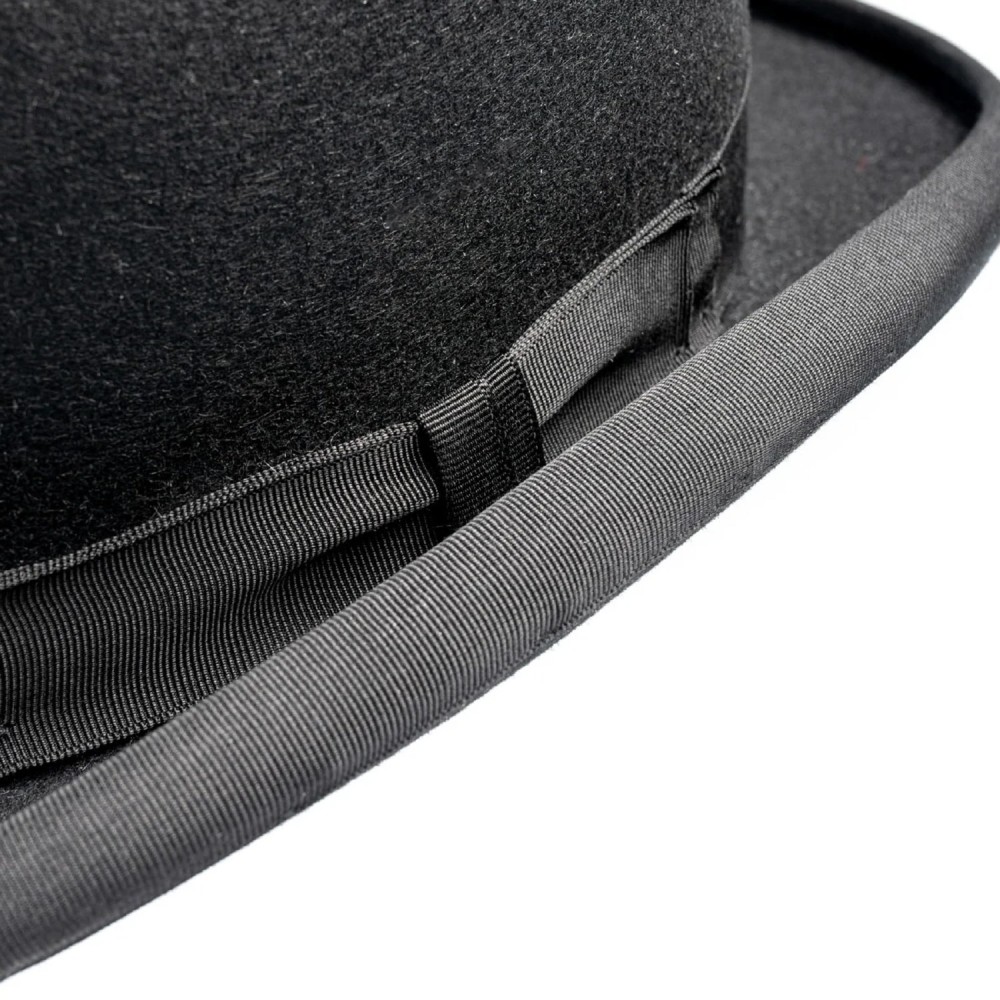 Black Fur Felt Bowler Hat - Christys with Leather Sweatband