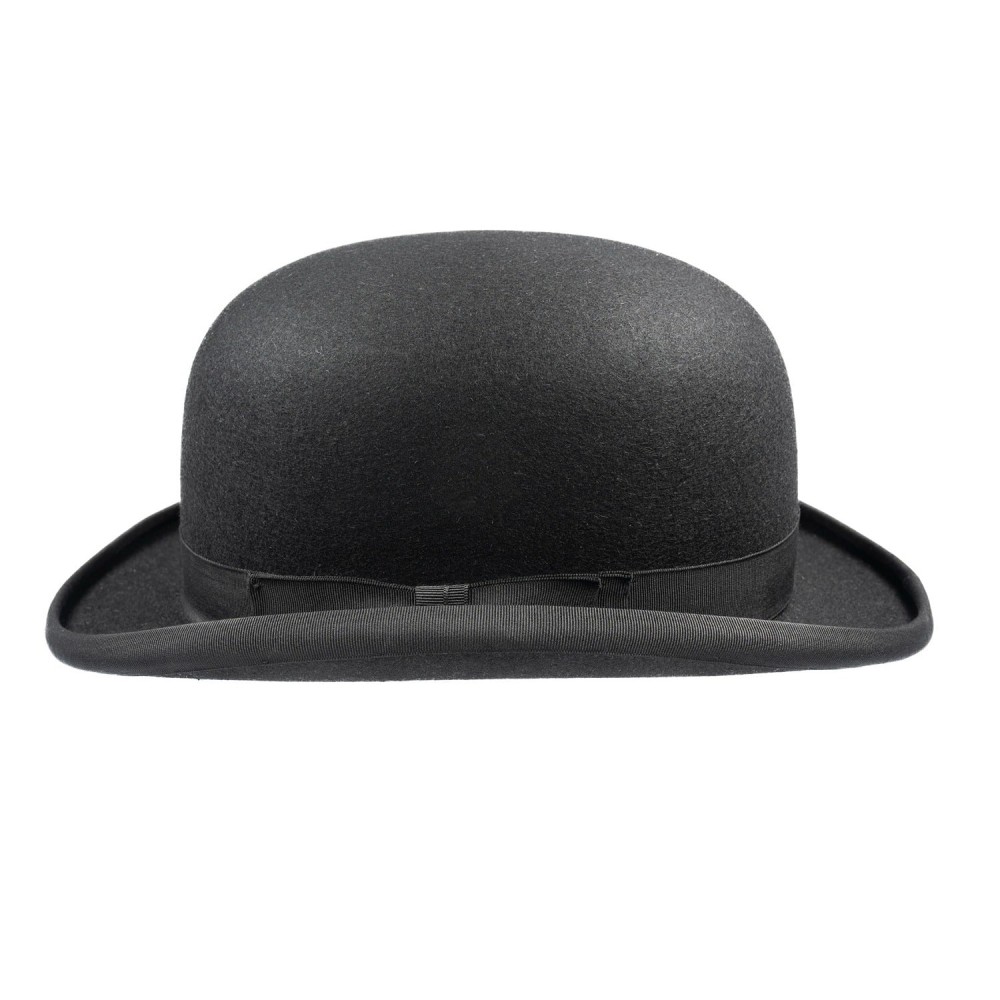 Black Fur Felt Bowler Hat - Christys with Leather Sweatband