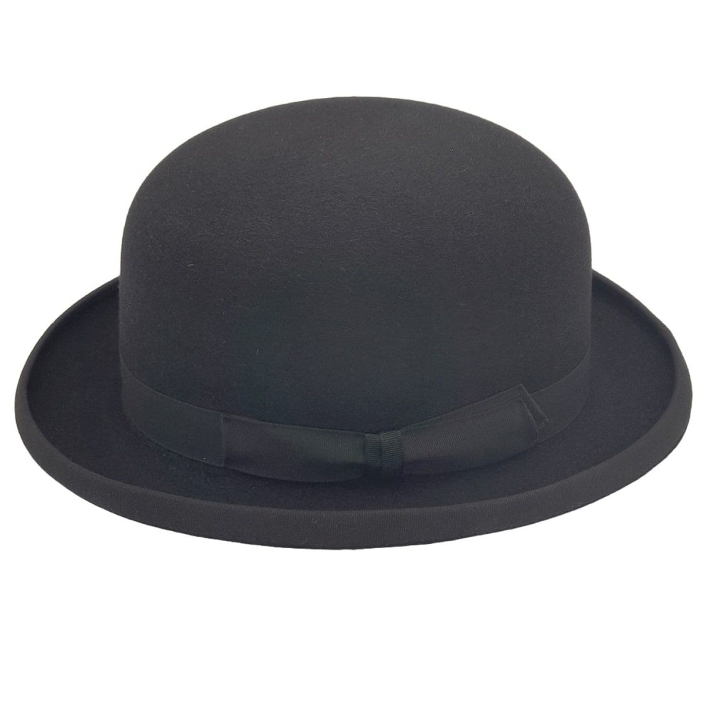 Black Fur Felt Bowler Hat - Soft Shell