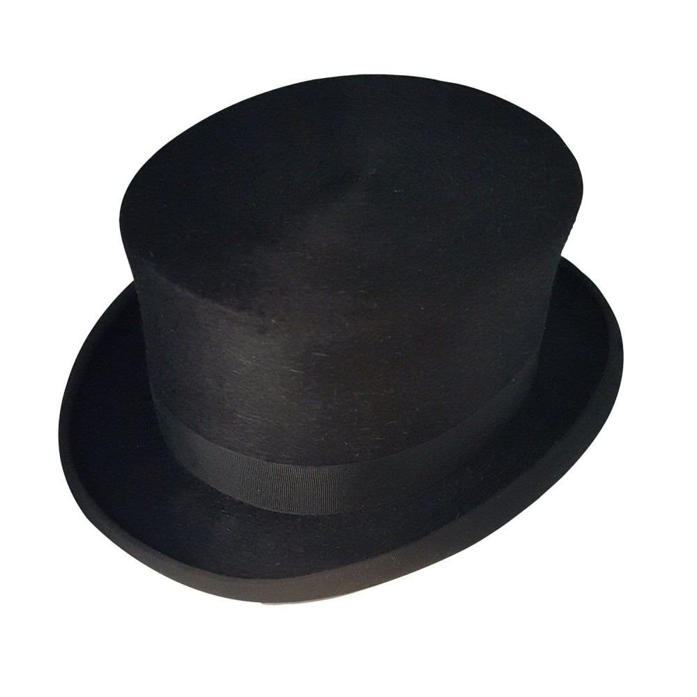 Black Fur Felt Dressage Top Hat - Christys - 54cm Imperfect