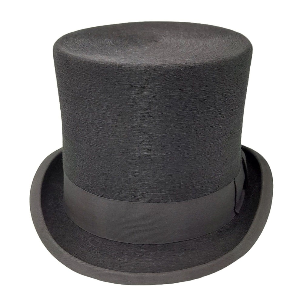 Black Fur Felt Melusine TALLER Top Hat - Ascot Top Hats