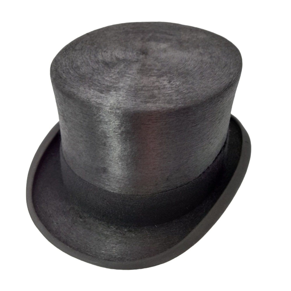 Black Fur Felt Melusine Top Hat - Ascot Top Hats