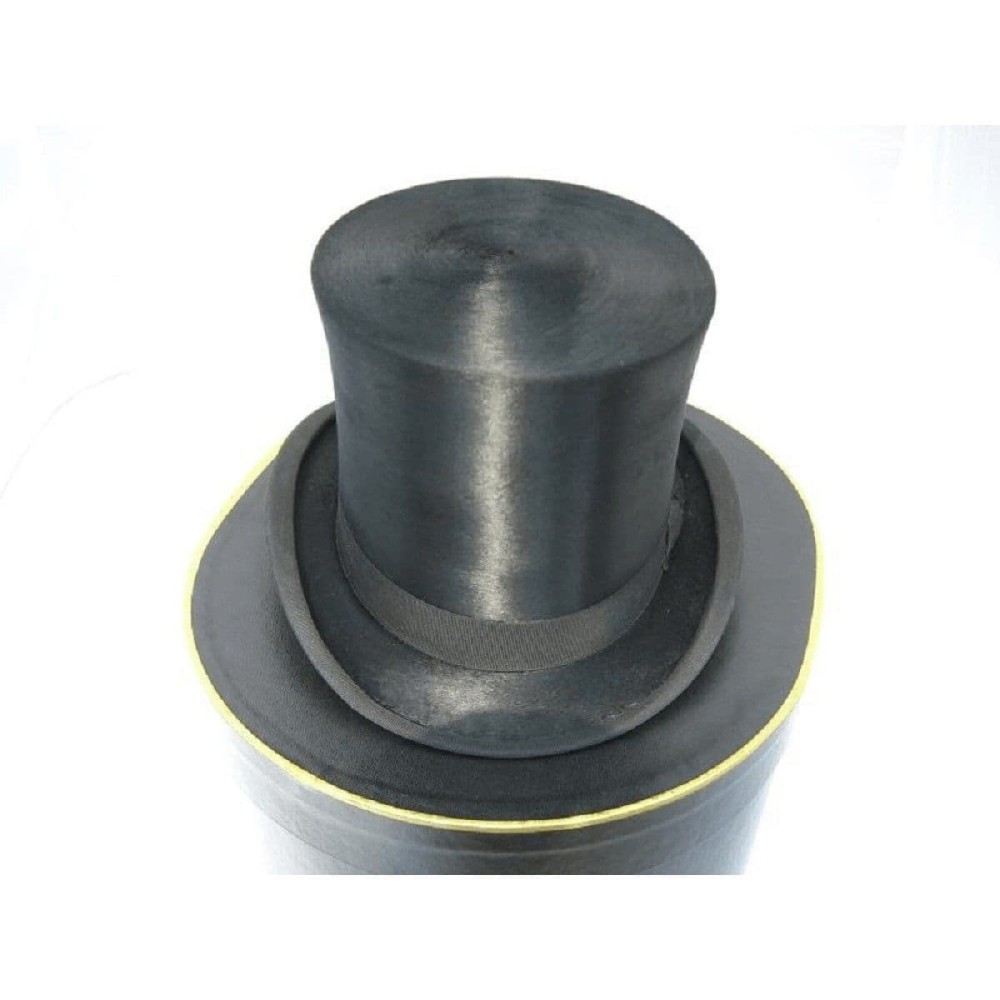 Black Silk Top Hat - Silk Plush Vintage Silk Top Hat