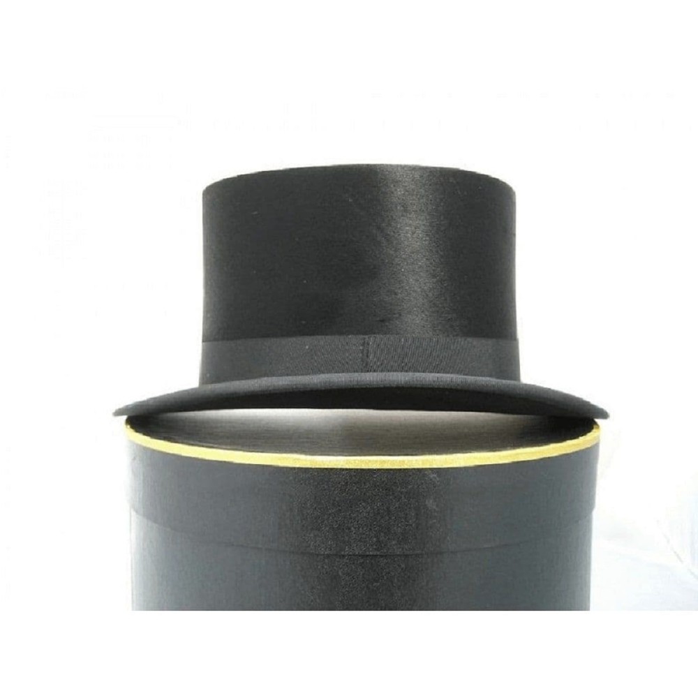 Black Silk Top Hat - Silk Plush Vintage Silk Top Hat