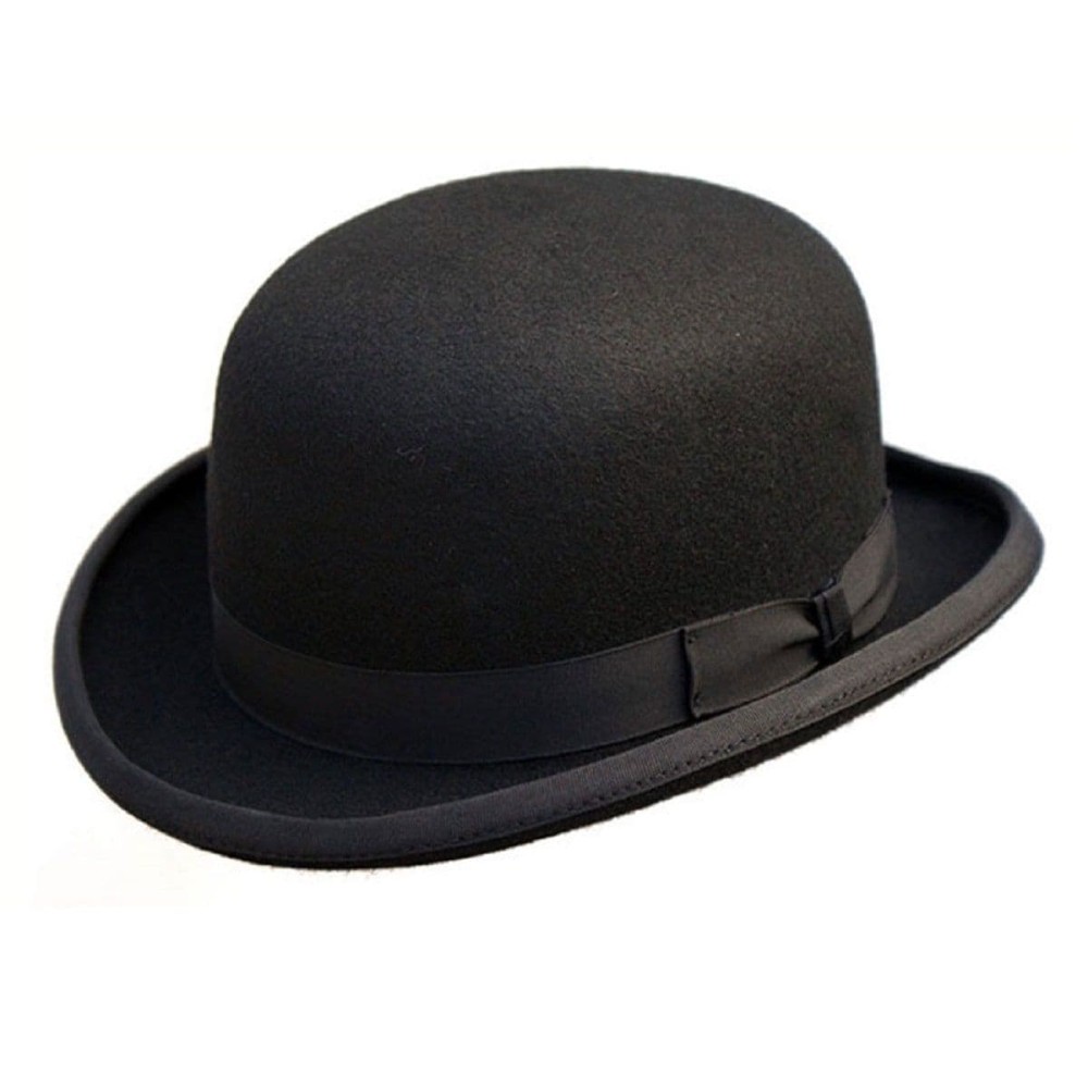 Black Wool Felt Fashion Bowler Hat - Denton Hats