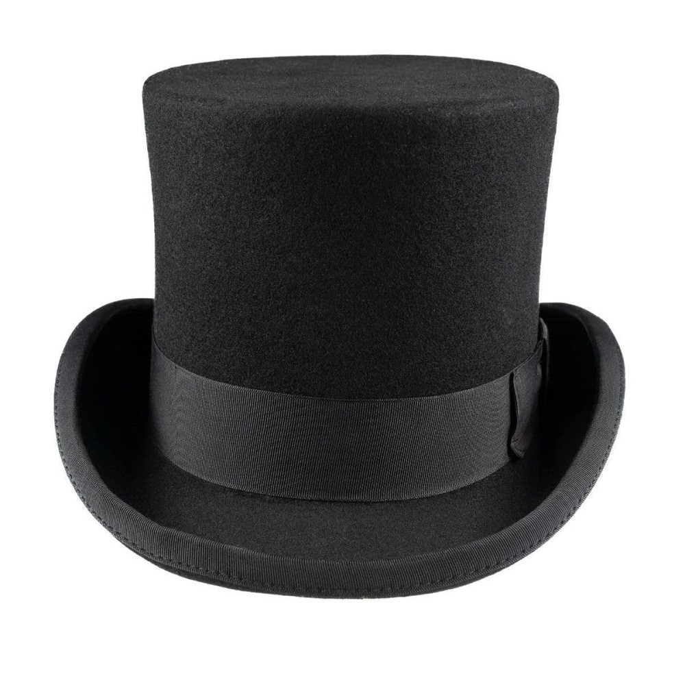 Black Wool Felt Top Hat - Christys Fashion Topper