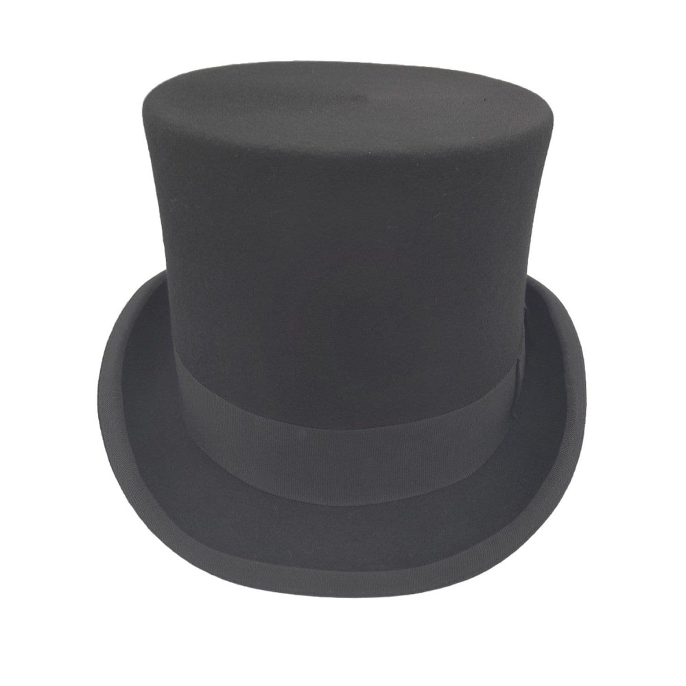 Black Wool Felt Top Hat - Denton Fashion TALLER Topper