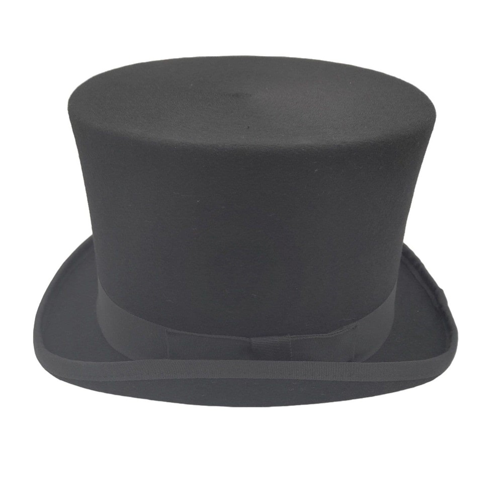 Black Wool Felt Top Hat - Denton Fashion TALLER Topper