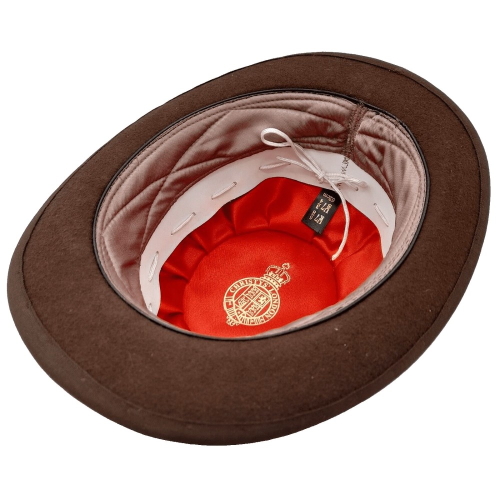 Brown Wool Felt Bowler Hat - Christys with Hunting Pad