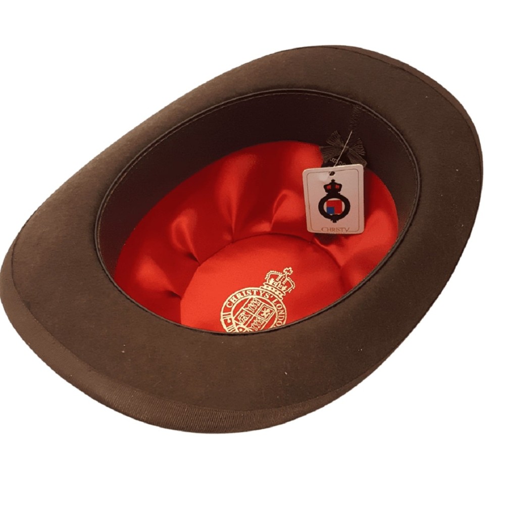 Brown Wool Felt Bowler Hat - Christys with Leather Sweatband