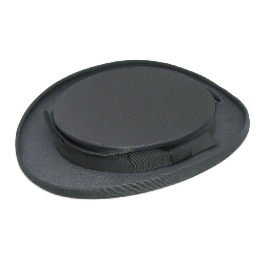 Collapsible Black Top Hat - Black Satin Modern New - 5'' High