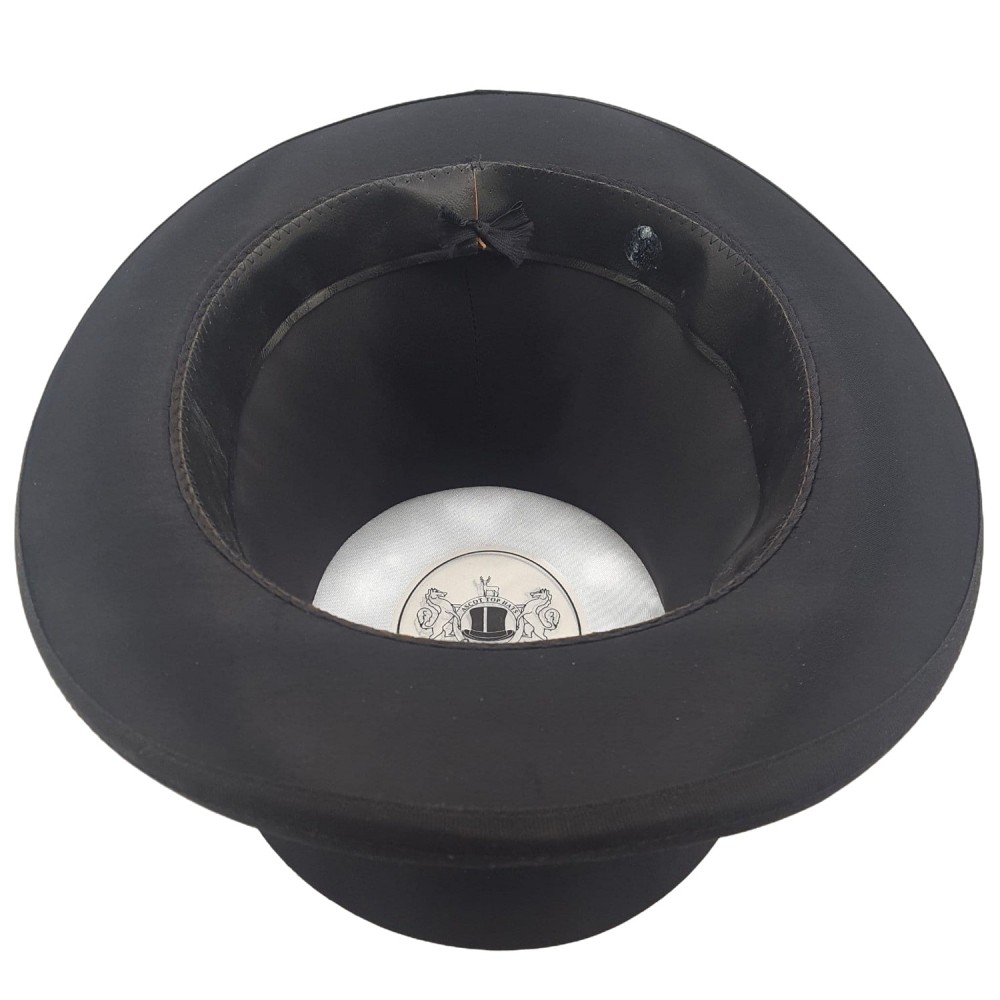 Collapsible Black Top Hat - Black Satin Modern New - 5'' High