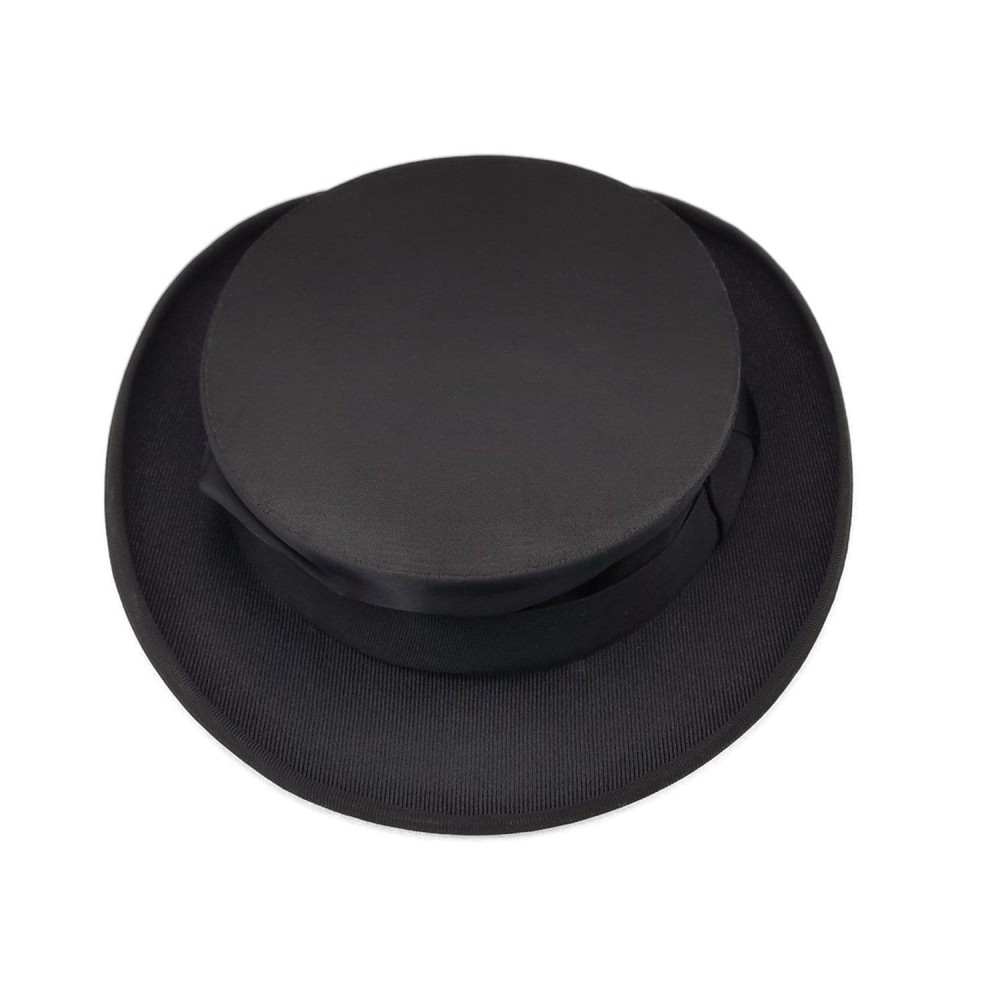 Collapsible Black Top Hat - Black Satin Modern New - 6'' High