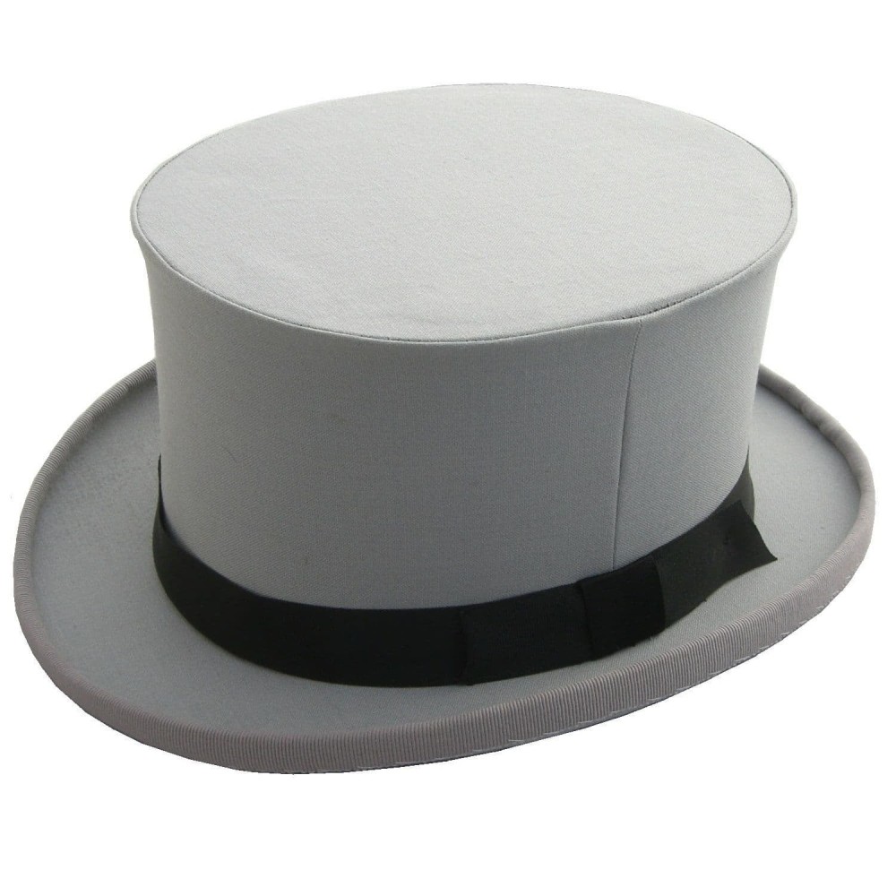 Collapsible Grey Top Hat - Grey Drab Modern New - 5'' High