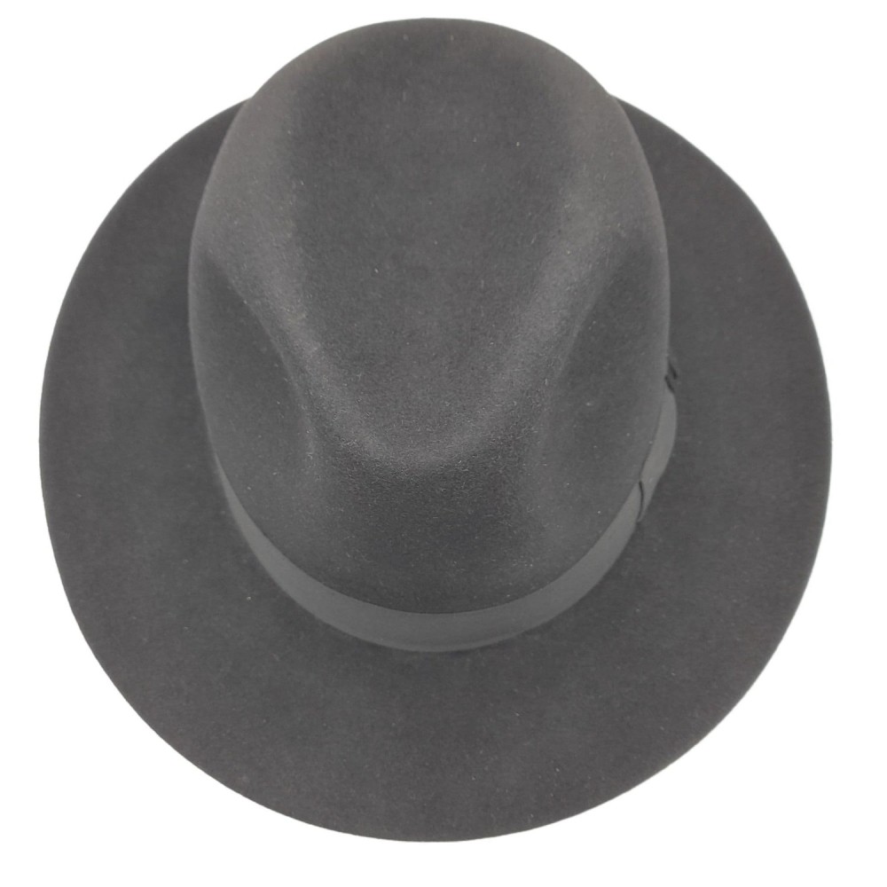 Fine Fur Felt Fedora - Black Wide Brim - Gloucester