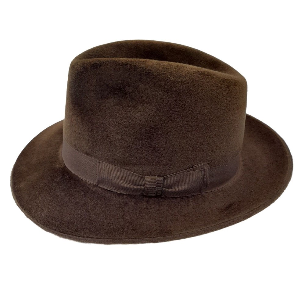 Fine Fur Felt Fedora - Brown Velour - Ferrara