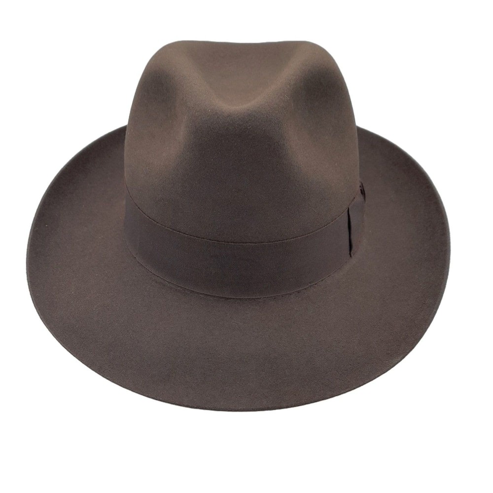 Fine Fur Felt Fedora - Brown Wide Brim - Gloucester