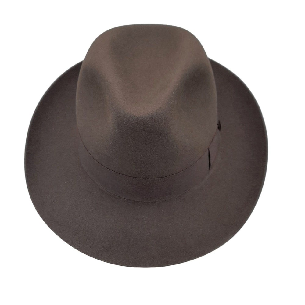 Fine Fur Felt Fedora - Brown Wide Brim - Gloucester