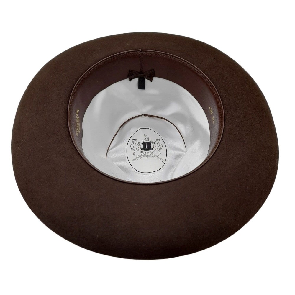 Fine Fur Felt Fedora - Brown Wide Brim - Gloucester