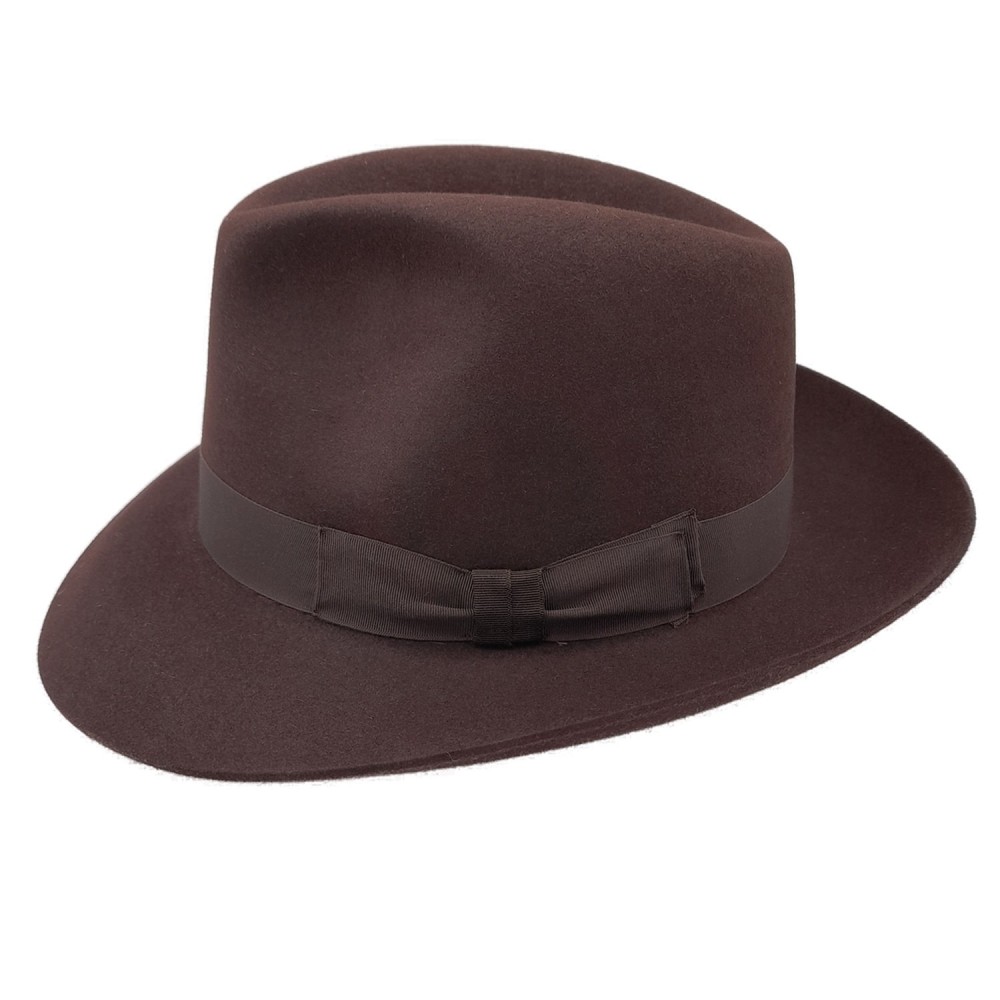 Fine Fur Felt Fedora - Dark Brown - Stratford