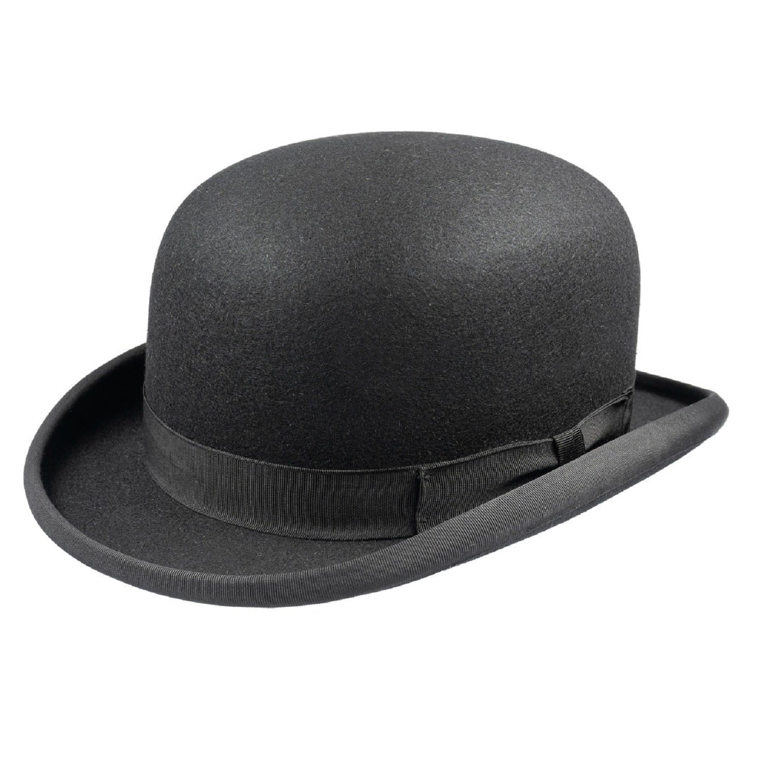 Black Fur Felt Bowler Hat - Christys with Leather Sweatband