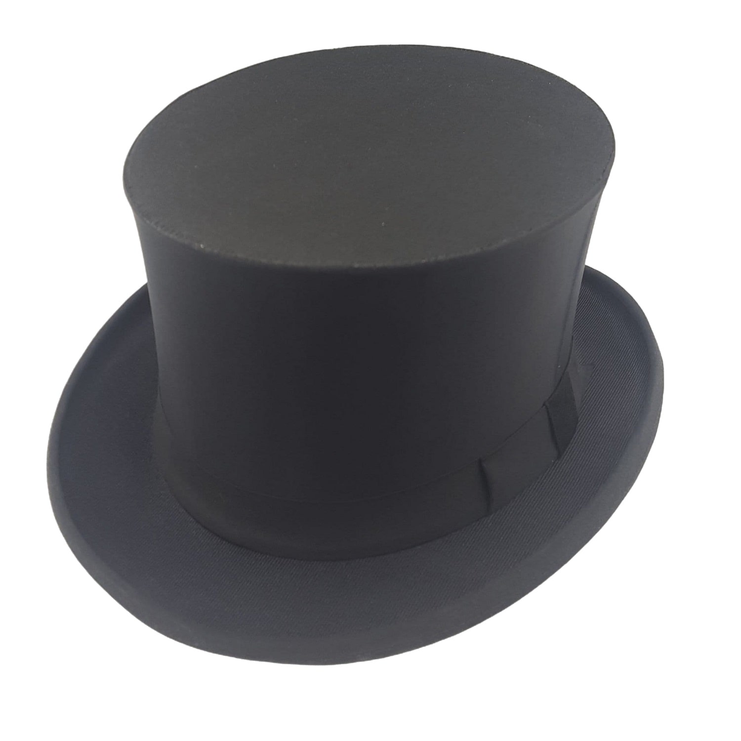 Collapsible Black Top Hat - Black Satin Modern New - 5'' High