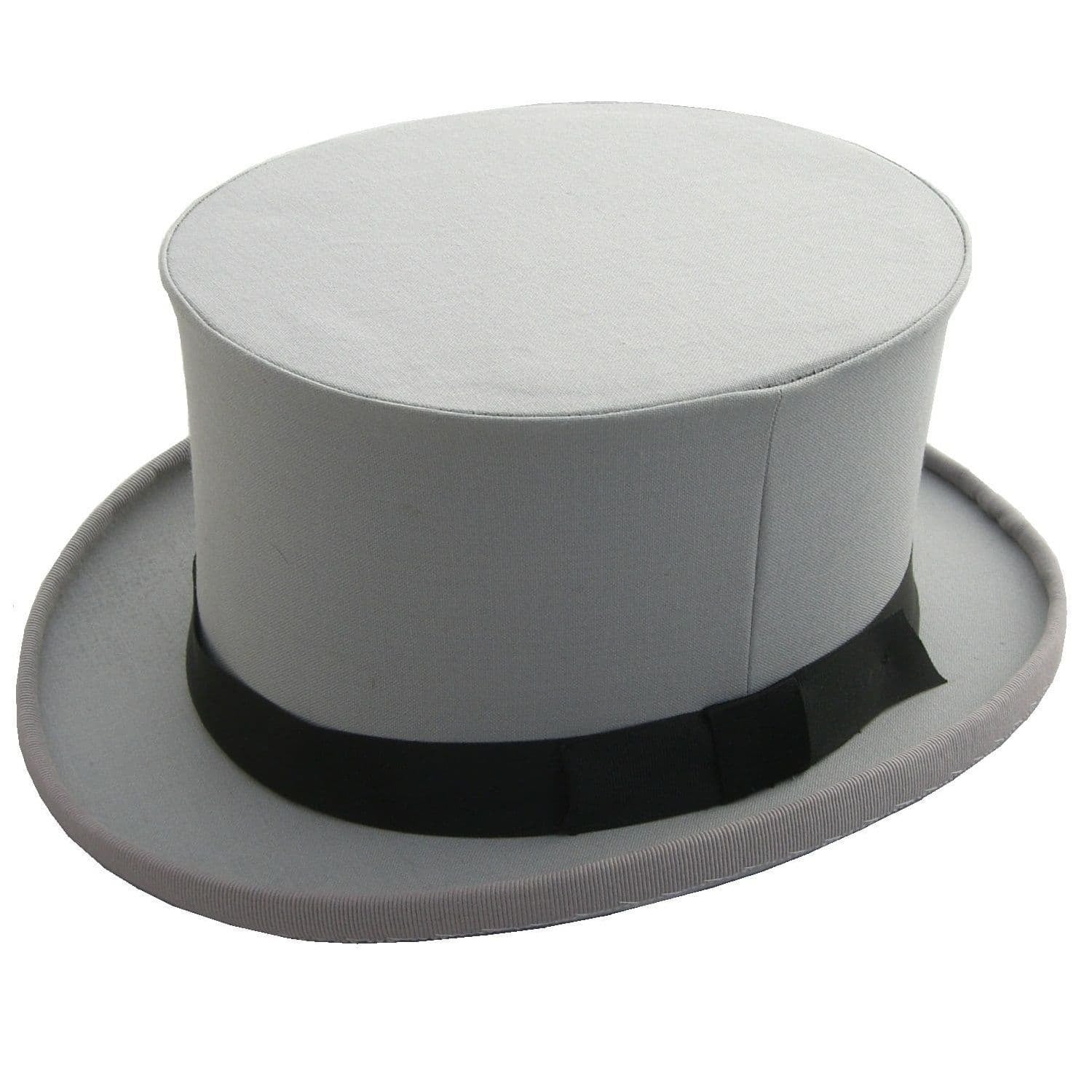 Collapsible Grey Top Hat - Grey Drab Modern New - 5'' High - 61cm