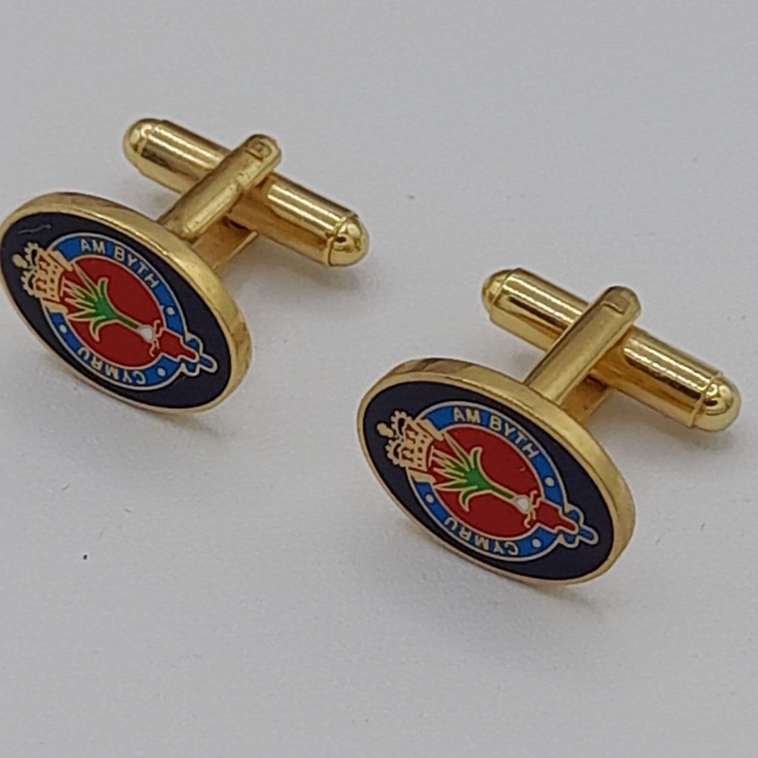 Cufflinks Welsh Guards - Enamel Style Oval (Displayed)