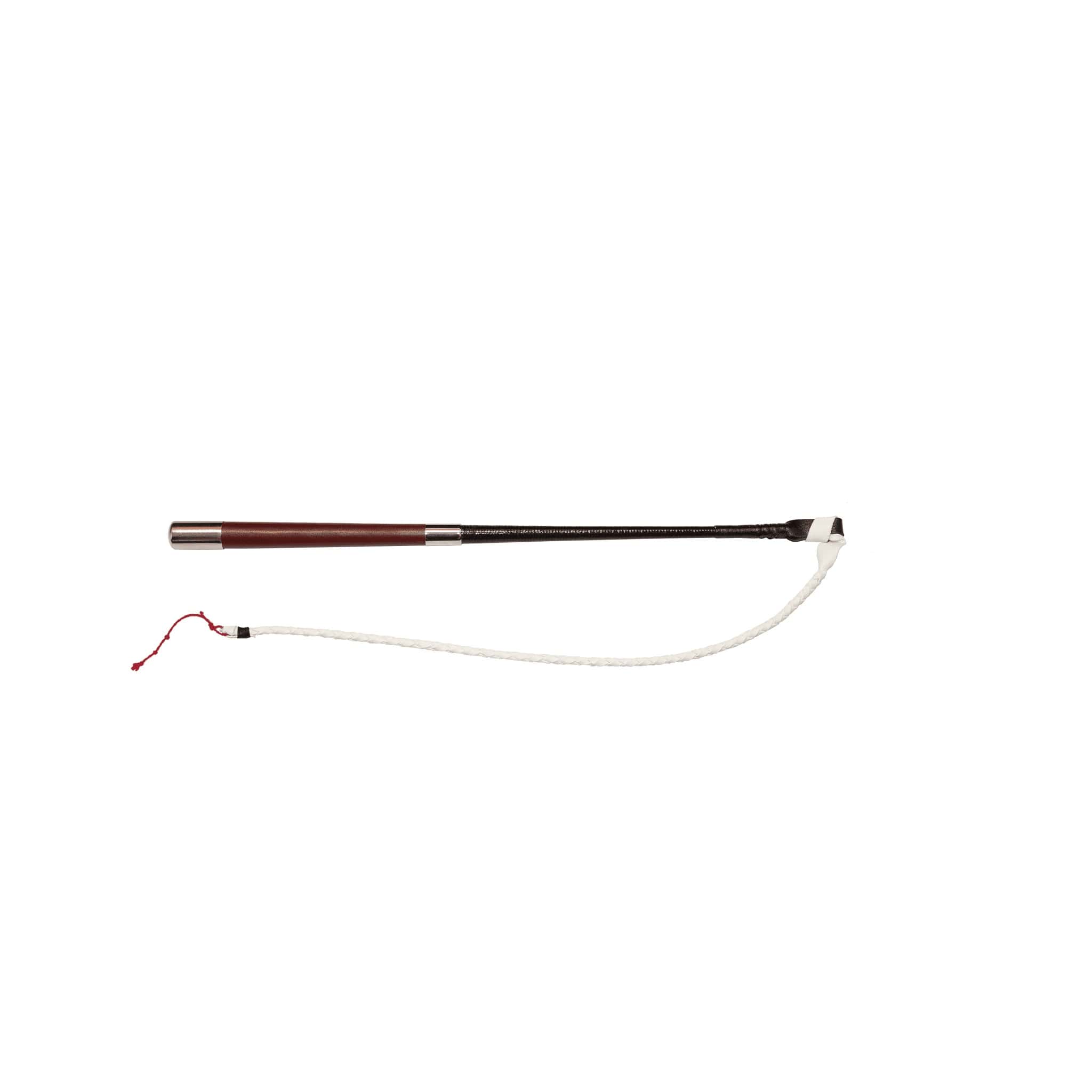 Dealer / Show Whip / In Hand 17'' Brown Leather Handle, Plaited Leather Thong