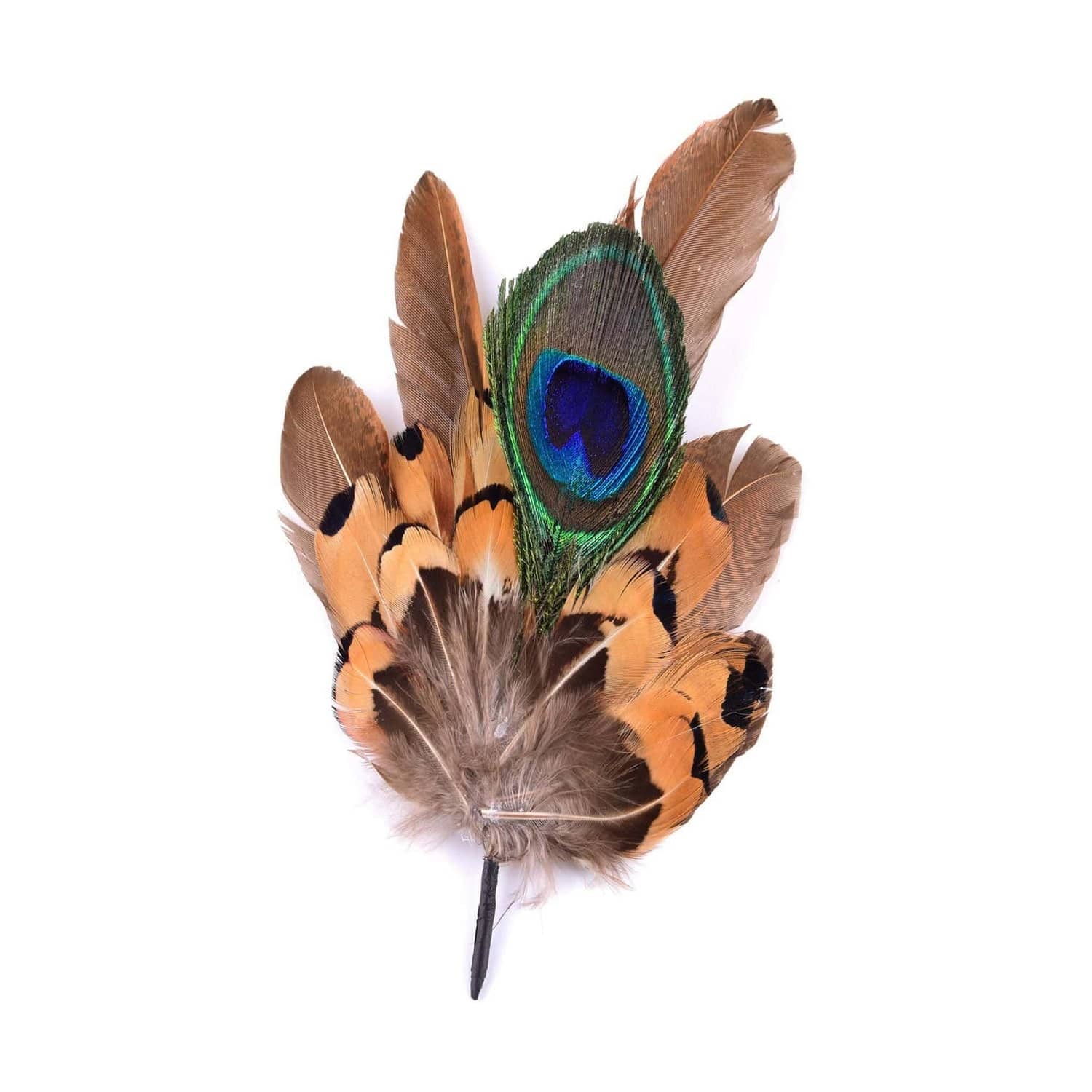 Feather Mount - Medium - Pheasant feathers and Peacock Eye