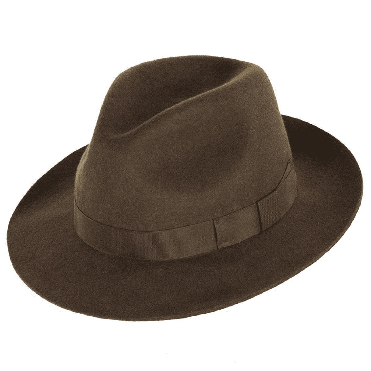 Fine Wool Felt Fedora - Brown - Denton Hats