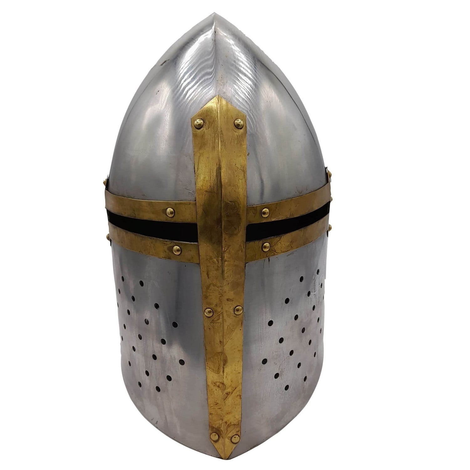 Metal Helmet Prop - Knight Helm - Great Helm / Sugarloaf Style