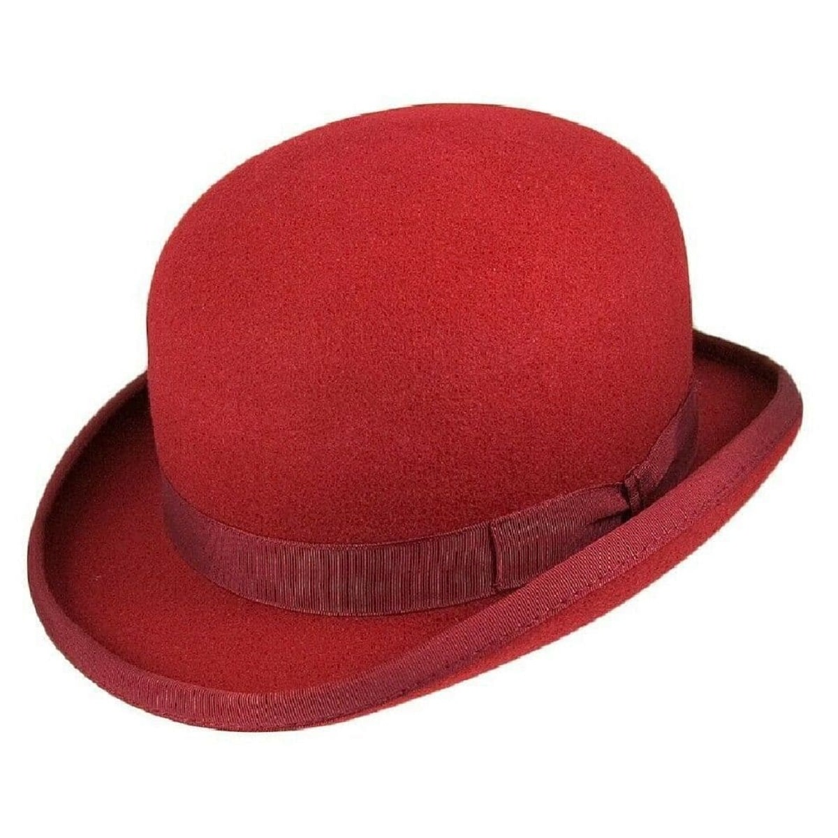 Dark red bowler hat on sale