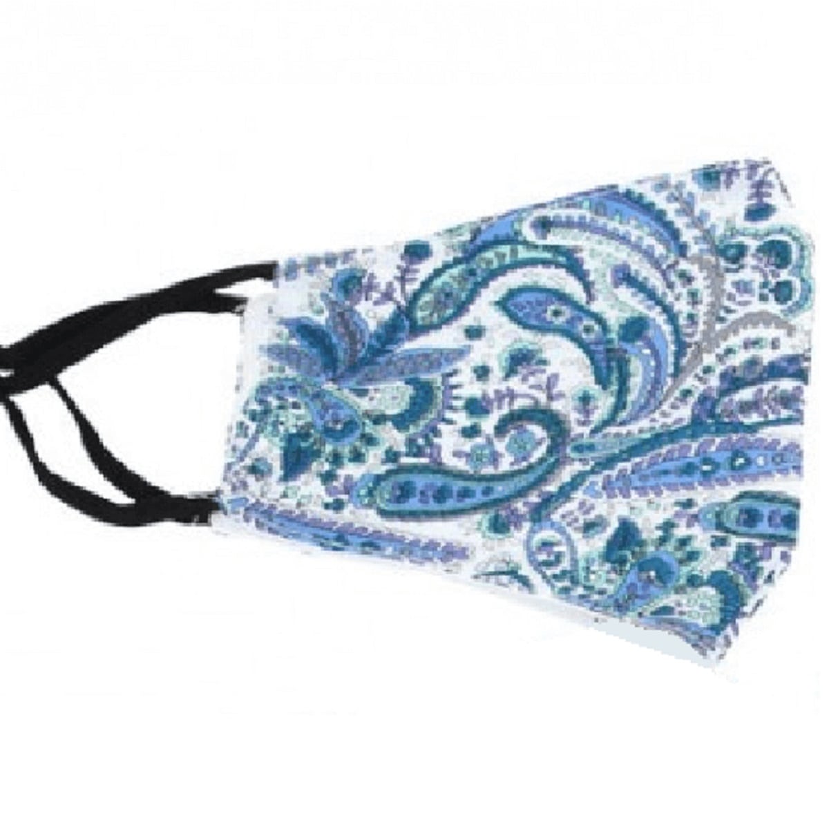 Reusable Paisley Cotton Face Mask - Face Covering - Blue Light