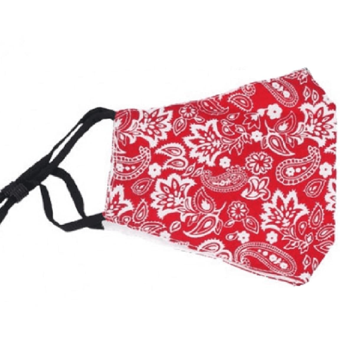 Reusable Paisley Cotton Face Mask - Face Covering - Red