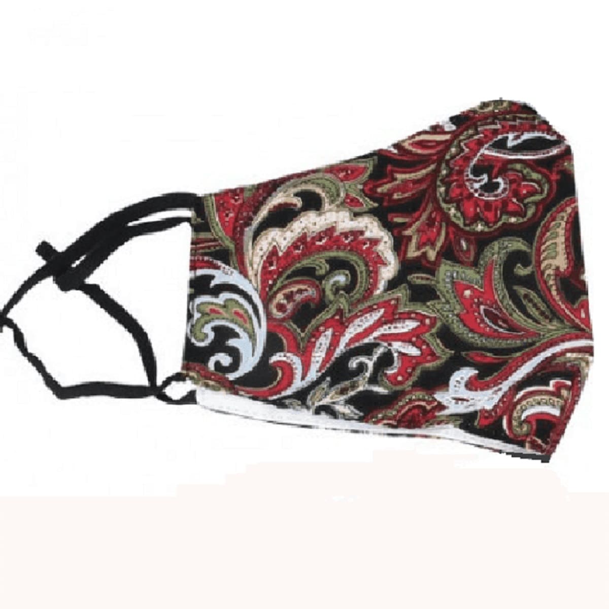 Reusable Paisley Cotton Face Mask - Face Covering - Red Maroon