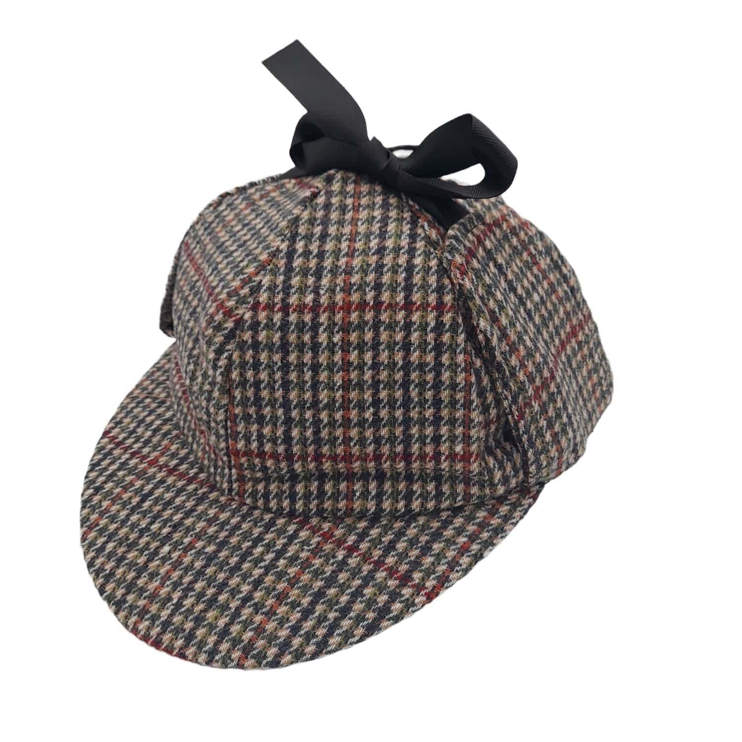 Tweed Hat - Deerstalker - ''Sherlock'' Dominant Red Overcheck