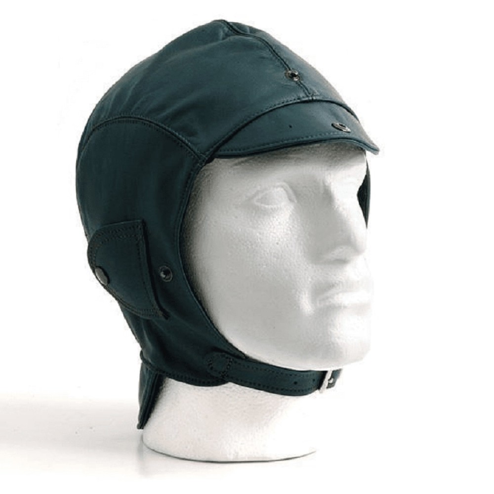 Leather Flying / Aviator Helmet - Green