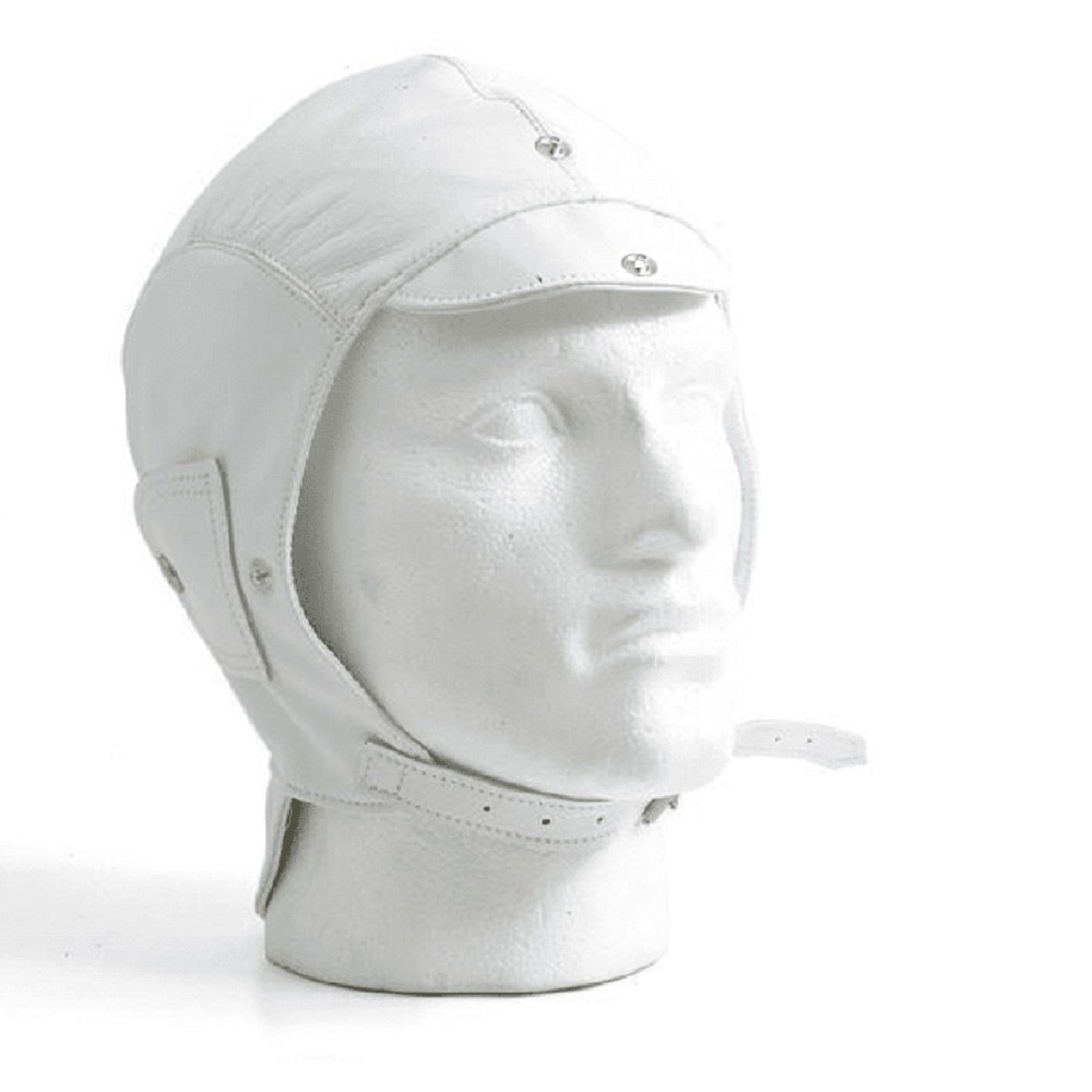 Leather Flying / Aviator Helmet - White