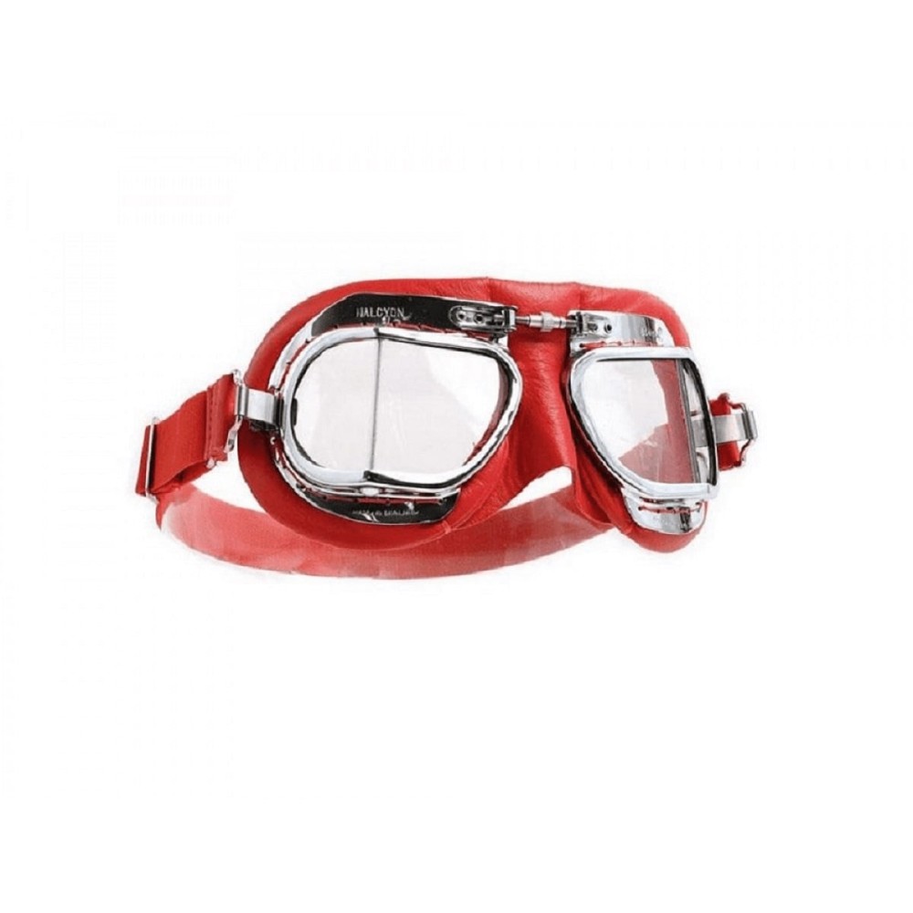 Leather Flying / Flyers Goggles - Red