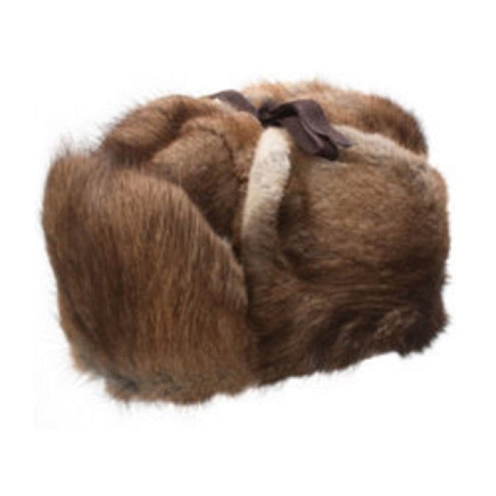 Muskrat Fur Trapper Hat - Natural Fur Winter Headwear