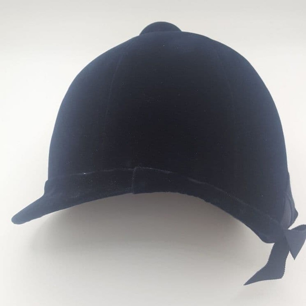 Navy 53cm Patey Cap Velvet covered Hand Made - Navy Hunt Cap Show Cap