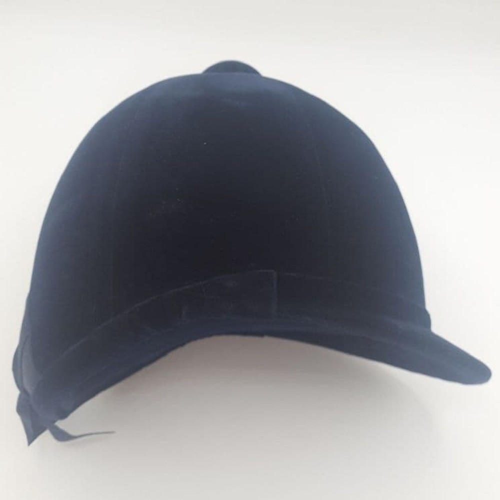 Navy 53cm Patey Cap Velvet covered Hand Made - Navy Hunt Cap Show Cap