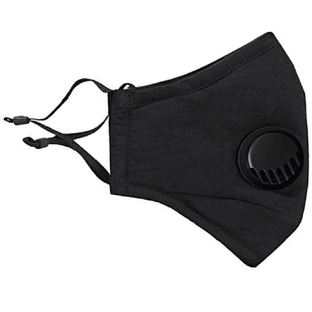 Reusable Cotton Face Mask with Filter Pocket - Face Covering - Black